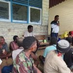 Wakil Ketua II DPRD Kabupaten Merauke, Dominikus Ulukyanan saat berdialog dengan masyarakat di salah satu kampung di Distrik Waan – Surya Papua/IST