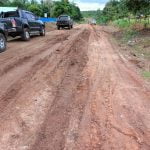 Jalan masuk ke Kampung Tanas, Distrik Elikobel, Kabupaten Merauke – Surya Papua/Frans Kobun