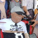 Bupati Merauke, Romanus Mbaraka sedang diwawancarai sejumlah wartawan – Surya Papua/Frans Kobun