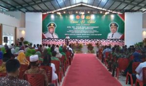 Halal bi halal yang berlangsung di aula Archelau Sai – Surya Papua/Yulianus Bwariat