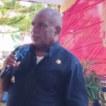 Bupati Merauke, Romanus Mbaraka sedang bicara – Surya Papua/Frans Kobun