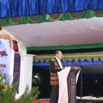 Ketua Flobamora Provinsi Papua, sulaeman Hamzah sedang berikan sambutan – Surya Papua/Frans Kobun