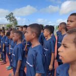 Anak-anak Papua di Merauke sedang mengikuti tahapan seleksi – Surya Papua/IST