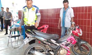 Motor yang diamankan Satlantas Polres Merauke tadi pagi – Surya Papua/Yulianus Bwariat