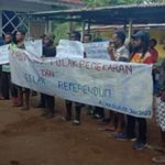 Aksi yang dilakukan sekelompok orang di Kuda Mati, Kelurahan Kamundu beberapa hari lalu – Surya Papua/IST