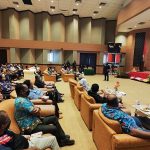 Bupati Merauke, Romanus Mbaraka sedang melakukan pertemuan bersama RT/RW di kantor bupati tadi pagi – Surya Papua/Ichal Ukat
