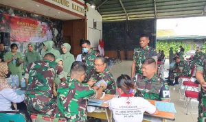 Kegiatan donor darah di Korem 174/ATW oleh prajurit TNI – Surya Papua/IST
