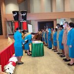 Ketua Tim Penggerak PKK Kabupaten Merauke, Imelda Carolina Mbaraka sedang melantik 22 tim penggerak PKK tingkat distrik – Surya Papua/Ichal Ukat