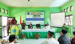 Bupati Merauke, Romanus Mbaraka sedang memberikan sambutan – Surya Papua/Ichal Ukat