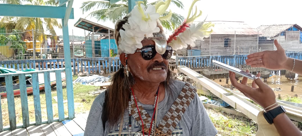 Ketua Panitia Vestifal Budaya Asmat ke-35, Emerikus Sarkol – Surya Papua/Yulianus Bwariat