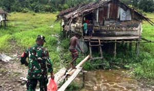 Inilah kondisi rumah salah satu warga di Kampung Senggo, Distrik Citak Mitak, Kabupaten Mappi – Surya Papua/IST