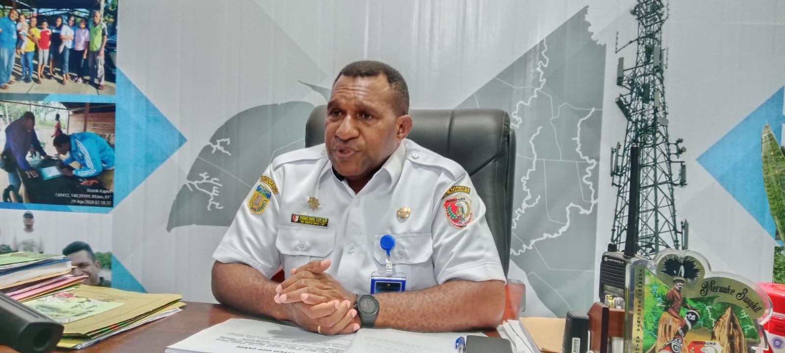 Kepala Dinas Komunikasi dan Informatika Kabupaten Merauke, Thomas Kimko – Surya Papua/Yulianus Bwariat