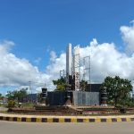 Tiang penyangga di Libra sudah dilakukan pemasangan- Surya Papua/Yulianus Bwariat