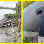 Tampak jembatan Kaptel yang rusak (kiri) dan sudah dibangun Pemkab Merauke (kanan) – Surya Papua/IST