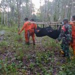 Tim SAR sedang mengevakuasi korban dari tengah hutan – Surya Papua/IST