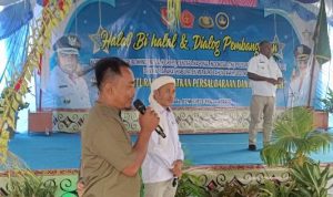 Ketua Aliansi Petani Kabupaten Merauke, Bino sedang bicara – Surya Papua/Frans Kobun