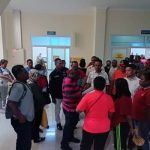 Bupati Merauke, Romanus Mbaraka usai melakukan pertemuan dengan para pejabat di setiap OPD – Surya Papua/Frans Kobun
