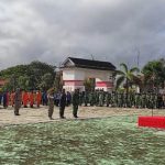 Upacara HUT Satpol PP dan Satlinmas di halaman Kantor Bupati Merauke – Surya Papua/Frans Kobun