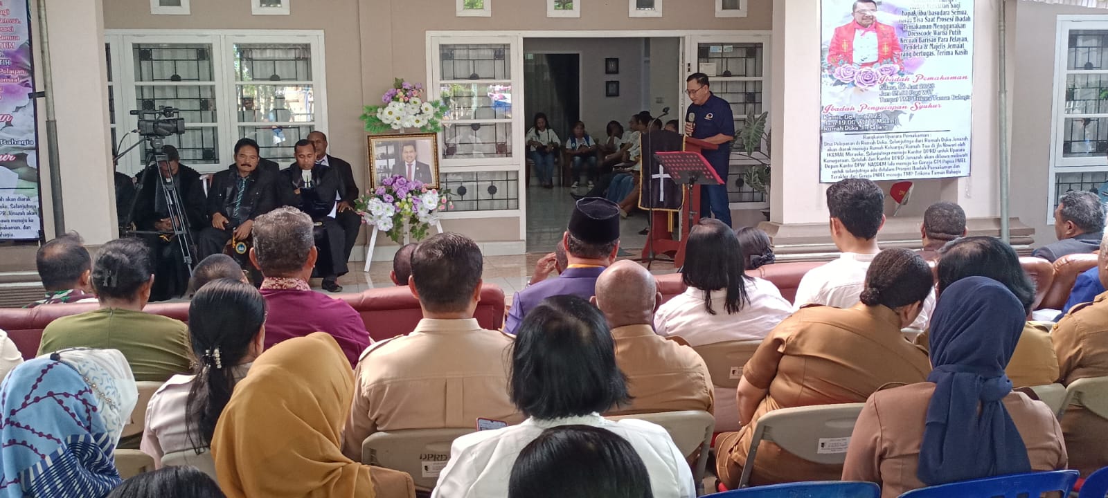 Ketua DPD Partai Nasdem Kabupaten Merauke, Jefri Tjahyadi berikan sambutan – Surya Papua/Frans Kobun