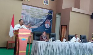 Wakil Bupati Merauke, H. Riduwan berikan sambutan – Surya Papua/Frans Kobun