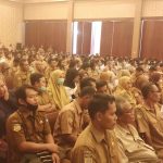 Ratusan pejabat sedang dilantik Bupati Merauke, Romanus Mbaraka – Surya Papua/Frans Kobun