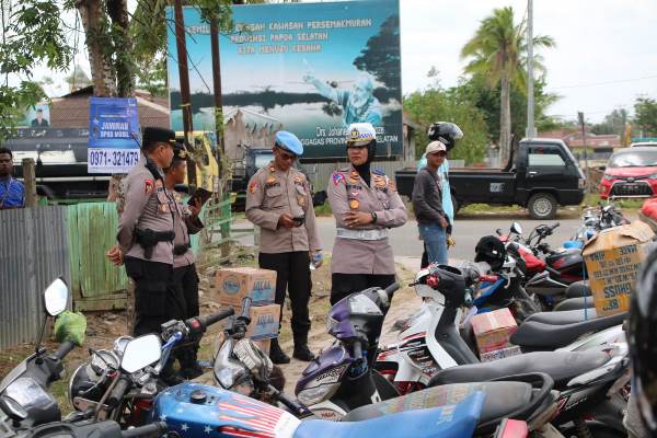 Kendaraan yang terjaring dari operasi yang dilakukan Satlantas Polres Merauke – Surya Papua/IST