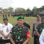 Dansatgas Pamwil, Brijgen TNI Agus Widodo saat memberikan keterangan pers kepada sejumlah wartawan – Surya Papua/Frans Kobun