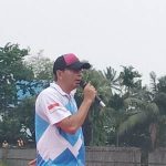 Kepala Dinas Pemuda dan Olahraga Kabupaten Merauke, Mike Walinaulik berikan sambutan – Surya Papua/Frans Kobun