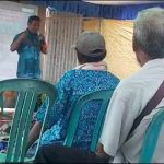 Ketua Ikatan Keluarga Petani Flobamora Kabupaten Merauke, Hendrikus Sareng berikan sambutan – Surya Papua/IST