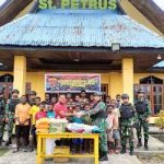 wanam satu Bantuan yang diserahkan Satgas Yonif 125 SMB Pos Wanam dan diterima oleh Pastor Ayustus Erasmus Lim- Surya Papua/IST