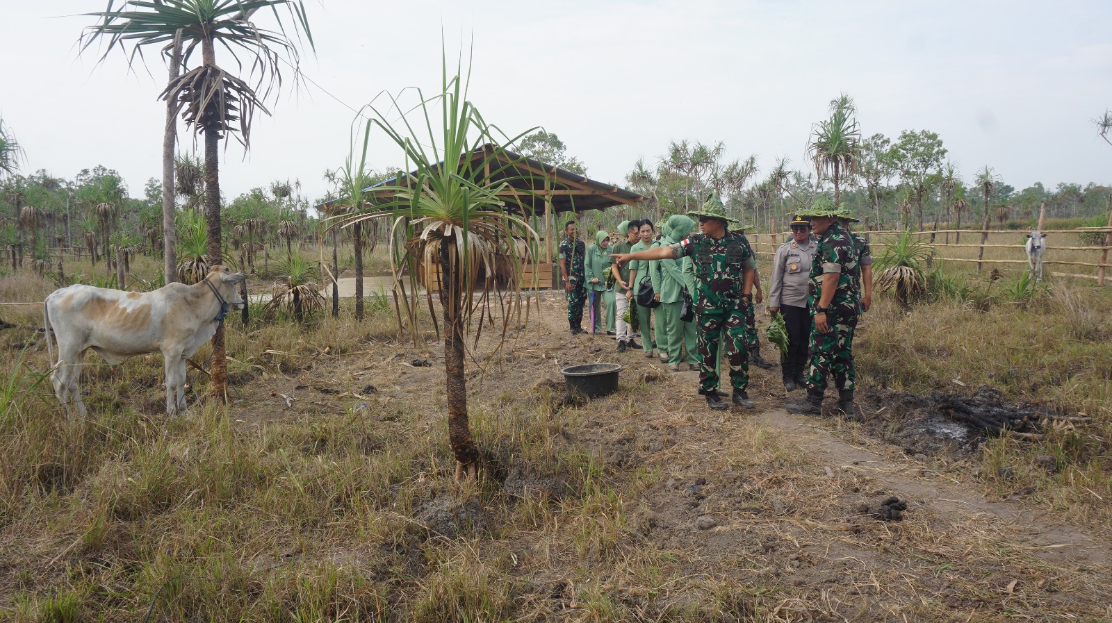 Danrem 174/ATW, Brigjen TNI Agus Widodo saat melakukan peninjauan lokasi di Kampung Ifimahad, Distrik Kurik – Surya Papua/IST