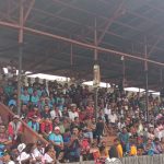 Tribun yang dipadati masyarakat NTT saat pembukaan Flobamora CUP IV – Surya Papua/Frans Kobun