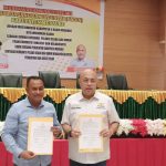 Ketua KADIN Provinsi Papua foto bersama Ketua KADIN Kabupaten Merauke – Surya Papua/Frans Kobun