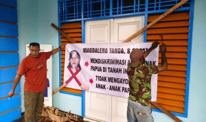Bangunan Kantor BWS Papua-Merauke yang dipalang sejumlah pegawai Orang asli Papua tadi pagi – Surya Papua/Frans Kobun