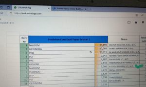 Tabel data caleg dan perolehan suara untuk Dapil Papua Selatan I – Surya Papua/IST
