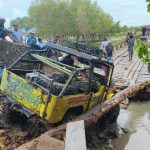 Jembatan Ndalir yang ambruk setelah disapu gelombang air beberapa hari terakhir- Surya Papua/IST