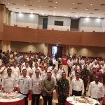Foto bersama Menteri Pertanian RI, Amran Sulaiman bersama Pangdam Cenderawasih, Bupati Merauke, Romanus Mbaraka serta stakeholder lain – Surya Papua/Frans Kobun