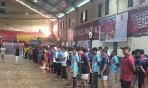 Puluhan tim futsal yang akan bertanding dalam HAWK Turnamen Fitsal 1020-NC III 2024 – Surya Papua/Frans Kobun