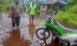 Banjir yang menggenangi perumahan masyarakat di Kampung Poo, Distrik Jagebob, Kabupaten Merauke – Surya Papua/IST