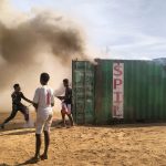 Kepulan asap api akibat container yang terbakar di Pelabuhan Merauke – Surya Papua/IST