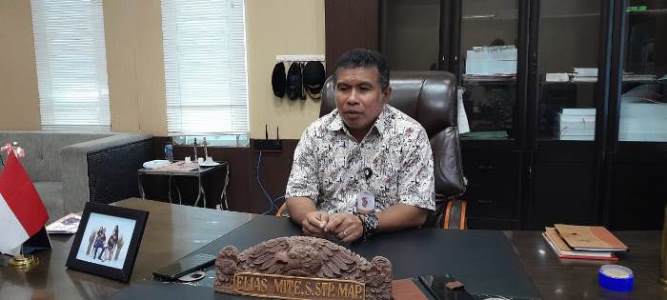 Kepala Badan Keuangan dan Aset Daerah Kabupaten Merauke, Elias Mite – Surya Papua/Frans Kobun