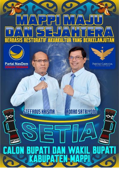 Pasangan Cabup-Cawabup Mappi, Stefanus Kaisma-Adnan Satriyono – Surya Papua/IST