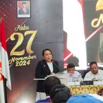 Ketua KPU Provinsi Papua Selatan, Theresia Mahuze sedang berikan sambutan – Surya Papua/Frans Kobun