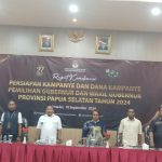 komisioner Komisioner KPU Provinsi Papua Selatan saat rakor persiapan kampanye dan dana kampanye – Surya Papua/Frans Kobun