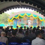 nabi Bakal Calon Gubernur Papua Selatan, Romanus Mbaraka saat memberikan sambutan – Surya Papua/IST