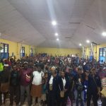 Ratusan masyarakat di Distrik Edera sedang dengan kampanye Calon Gubernur Papua Selatan, Romanus Mbaraka- Surya Papua/Frans Kobun