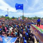 Calon Gubernur-Wakil Guibernur Ppaua Selatan, Romanus Mbaraka-Albert Muyak sedang melakukan kampanye.