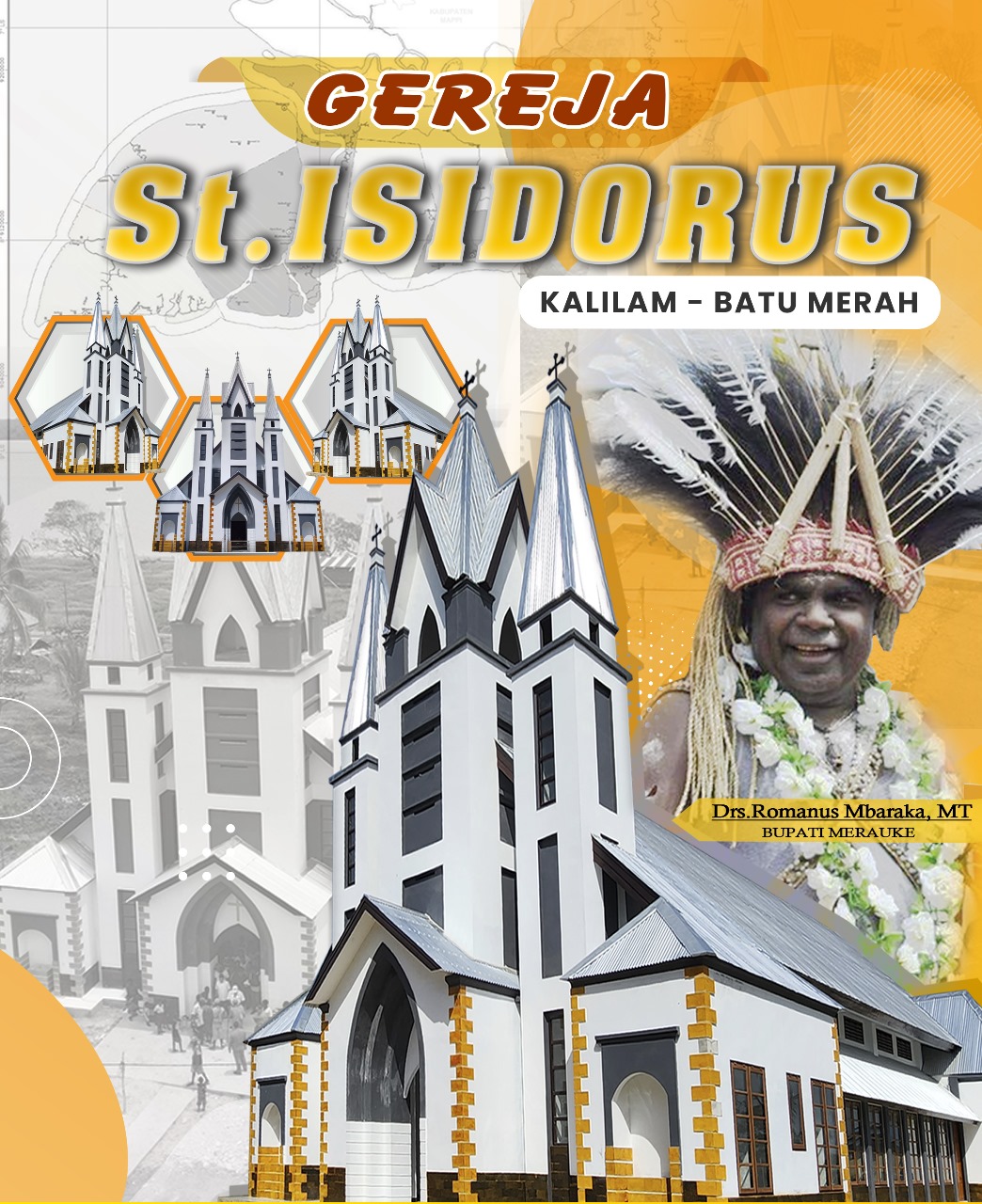 Bangunan Gereja Katolik St. Isidorus Batu Merah di Kampung Kalilam, Distrik Kimaam, Kabupaten Merauke – Surya Papua/Frans Kobun