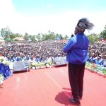Calon Gubernur Papua Selatan, Albertus Muyak sedang melakukan kampanye di Lapangan Krida-Kepi, Kabupaten Mappi- Surya Papua/Frans Kobun