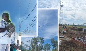 Sejumlah tower telkomsel yang dibangun di kampung-kampung di kepemimpinan Romanus Mbaraka – Surya Papua/IST